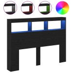 vidaXL Dulap pentru tăblie cu LED Stejar negru 140x17x102 cm vidaXL Dulap pentru tăblie cu LED Stejar negru 140x17x102 cm