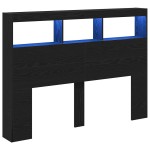 vidaXL Dulap pentru tăblie cu LED Stejar negru 140x17x102 cm vidaXL Dulap pentru tăblie cu LED Stejar negru 140x17x102 cm