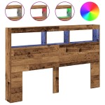 vidaXL Dulap cu tăblie cu LED Lemn vechi 160x17x102 cm