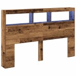 vidaXL Dulap cu tăblie cu LED Lemn vechi 160x17x102 cm
