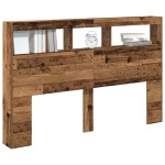 vidaXL Dulap cu tăblie cu LED Lemn vechi 160x17x102 cm