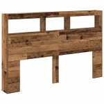 vidaXL Dulap cu tăblie cu LED Lemn vechi 160x17x102 cm