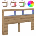 vidaXL Dulap pentru tăblie cu LED Stejar Artisan 160x17x102 cm vidaXL Dulap pentru tăblie cu LED Stejar Artisan 160x17x102 cm