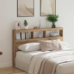 vidaXL Dulap pentru tăblie cu LED Stejar Artisan 160x17x102 cm vidaXL Dulap pentru tăblie cu LED Stejar Artisan 160x17x102 cm