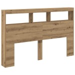 vidaXL Dulap pentru tăblie cu LED Stejar Artisan 160x17x102 cm vidaXL Dulap pentru tăblie cu LED Stejar Artisan 160x17x102 cm