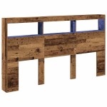 vidaXL Dulap pentru tăblie cu LED Lemn vechi 180x17x102 cm vidaXL Dulap pentru tăblie cu LED Lemn vechi 180x17x102 cm