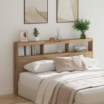 vidaXL Dulap pentru tăblie cu LED Stejar Artisan 180x17x102 cm vidaXL Dulap pentru tăblie cu LED Stejar Artisan 180x17x102 cm