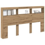 vidaXL Dulap pentru tăblie cu LED Stejar Artisan 180x17x102 cm vidaXL Dulap pentru tăblie cu LED Stejar Artisan 180x17x102 cm