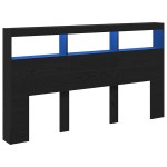 vidaXL Dulap pentru tăblie cu LED Stejar negru 180x17x102 cm vidaXL Dulap pentru tăblie cu LED Stejar negru 180x17x102 cm