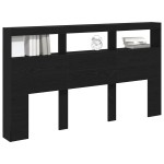 vidaXL Dulap pentru tăblie cu LED Stejar negru 180x17x102 cm vidaXL Dulap pentru tăblie cu LED Stejar negru 180x17x102 cm