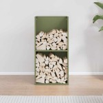 vidaXL Suport pentru lemne de foc Verde măsline Oțel laminat la rece vidaXL Suport pentru lemne de foc Verde măsline Oțel laminat la rece