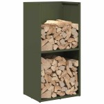 vidaXL Suport pentru lemne de foc Verde măsline Oțel laminat la rece vidaXL Suport pentru lemne de foc Verde măsline Oțel laminat la rece