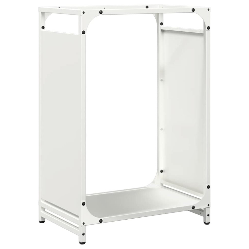 vidaXL Suport pentru lemne de foc alb 44x28x65 cm Oțel laminat la rece