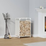vidaXL Suport pentru lemne de foc alb 44x28x65 cm Oțel laminat la rece vidaXL Suport pentru lemne de foc alb 44x28x65 cm Oțel laminat la rece