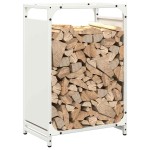 vidaXL Suport pentru lemne de foc alb 44x28x65 cm Oțel laminat la rece vidaXL Suport pentru lemne de foc alb 44x28x65 cm Oțel laminat la rece