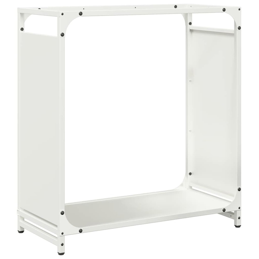vidaXL Suport pentru lemne de foc alb 60x28x65 cm Oțel laminat la rece