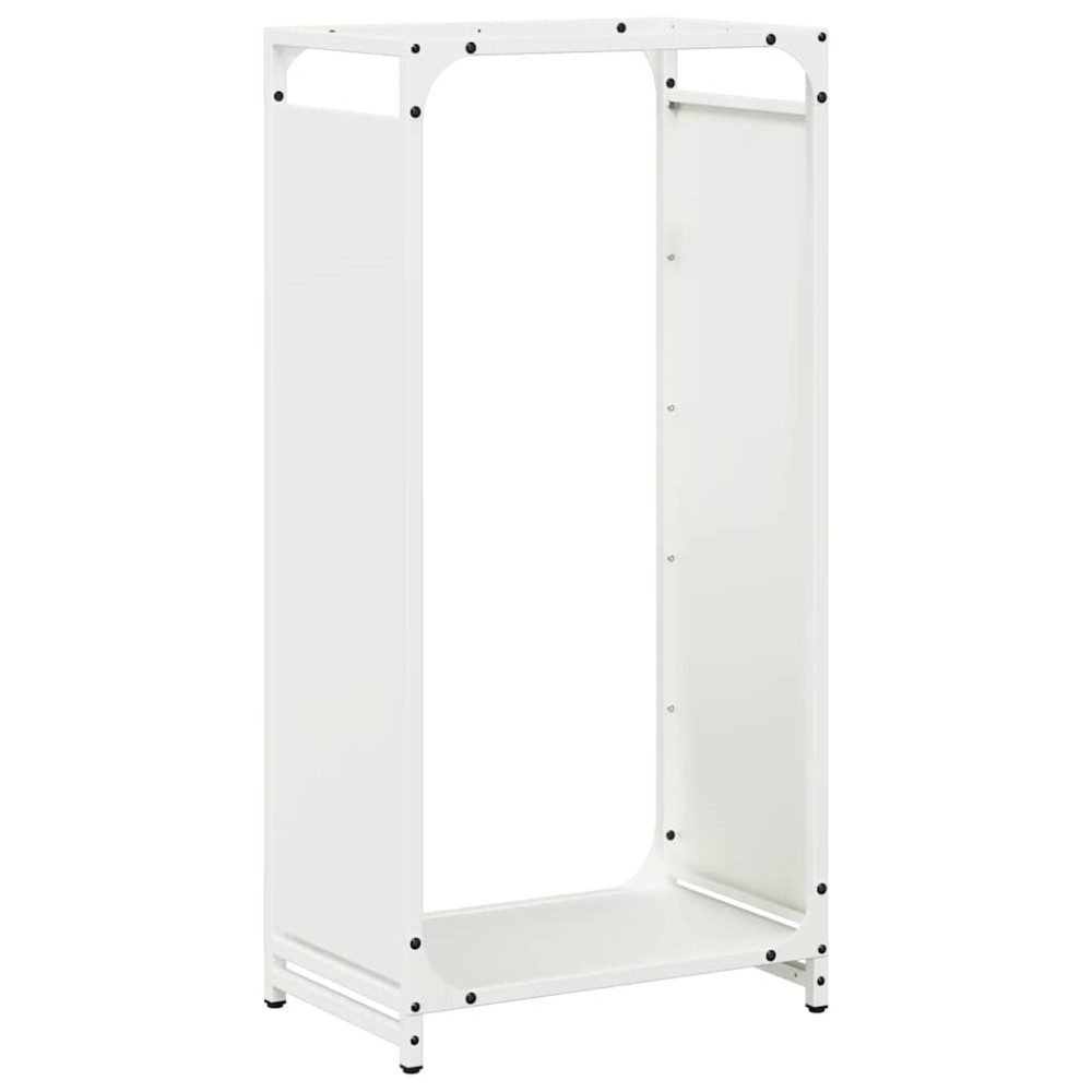 vidaXL Suport pentru lemne de foc alb 44x28x90 cm Oțel laminat la rece