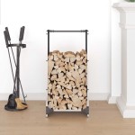 vidaXL Suport pentru lemne de foc 40x30x80 cm oțel inoxidabil