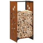 vidaXL Suport pentru lemne de foc 40x30x80 cm Oțel pentru intemperii vidaXL Suport pentru lemne de foc 40x30x80 cm Oțel pentru intemperii