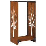 vidaXL Suport pentru lemne de foc 40x30x80 cm Oțel pentru intemperii vidaXL Suport pentru lemne de foc 40x30x80 cm Oțel pentru intemperii