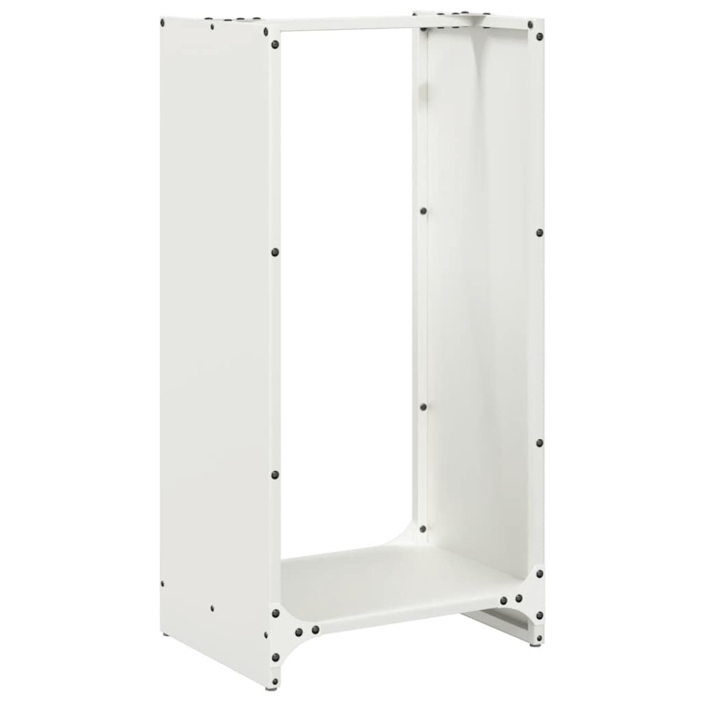 vidaXL Suport pentru lemne de foc alb 40x30x80 cm Oțel laminat la rece