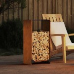 vidaXL Suport pentru lemne de foc 40x30x80 cm Oțel pentru intemperii vidaXL Suport pentru lemne de foc 40x30x80 cm Oțel pentru intemperii