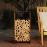 vidaXL Suport pentru lemne de foc 40x30x80 cm Oțel pentru intemperii vidaXL Suport pentru lemne de foc 40x30x80 cm Oțel pentru intemperii
