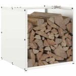 vidaXL Suport pentru lemne de foc alb 40x40x40 cm Oțel laminat la rece vidaXL Suport pentru lemne de foc alb 40x40x40 cm Oțel laminat la rece