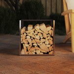 vidaXL Suport pentru lemne de foc 40x40x40 cm oțel inoxidabil vidaXL Suport pentru lemne de foc 40x40x40 cm oțel inoxidabil