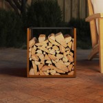 vidaXL Suport pentru lemne de foc 40x40x40 cm Oțel pentru intemperii vidaXL Suport pentru lemne de foc 40x40x40 cm Oțel pentru intemperii