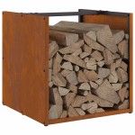 vidaXL Suport pentru lemne de foc 40x40x40 cm Oțel pentru intemperii vidaXL Suport pentru lemne de foc 40x40x40 cm Oțel pentru intemperii