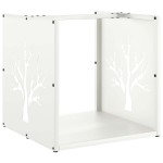 vidaXL Suport pentru lemne de foc alb 40x40x40 cm Oțel laminat la rece vidaXL Suport pentru lemne de foc alb 40x40x40 cm Oțel laminat la rece