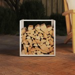 vidaXL Suport pentru lemne de foc alb 40x40x40 cm Oțel laminat la rece vidaXL Suport pentru lemne de foc alb 40x40x40 cm Oțel laminat la rece