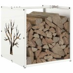vidaXL Suport pentru lemne de foc alb 40x40x40 cm Oțel laminat la rece vidaXL Suport pentru lemne de foc alb 40x40x40 cm Oțel laminat la rece