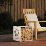 vidaXL Suport pentru lemne de foc alb 40x40x40 cm Oțel laminat la rece vidaXL Suport pentru lemne de foc alb 40x40x40 cm Oțel laminat la rece