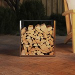 vidaXL Suport pentru lemne de foc 40x40x40 cm oțel inoxidabil vidaXL Suport pentru lemne de foc 40x40x40 cm oțel inoxidabil