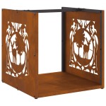 vidaXL Suport pentru lemne de foc 40x40x40 cm Oțel pentru intemperii vidaXL Suport pentru lemne de foc 40x40x40 cm Oțel pentru intemperii