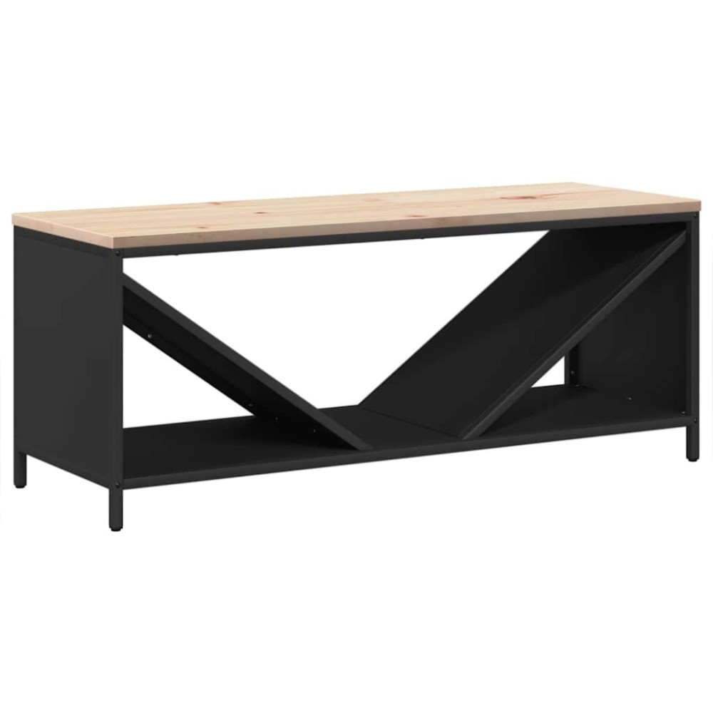 vidaXL Suport pentru lemne de foc cu blat lemn negru 100,5x35,5x40 cm