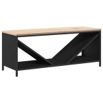 vidaXL Suport pentru lemne de foc cu blat lemn negru 100,5x35,5x40 cm vidaXL Suport pentru lemne de foc cu blat lemn negru 100,5x35,5x40 cm