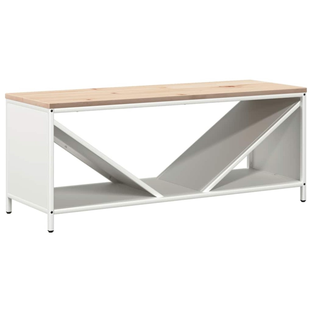 vidaXL Suport pentru lemne de foc cu blat lemn alb 100,5x35,5x40 cm