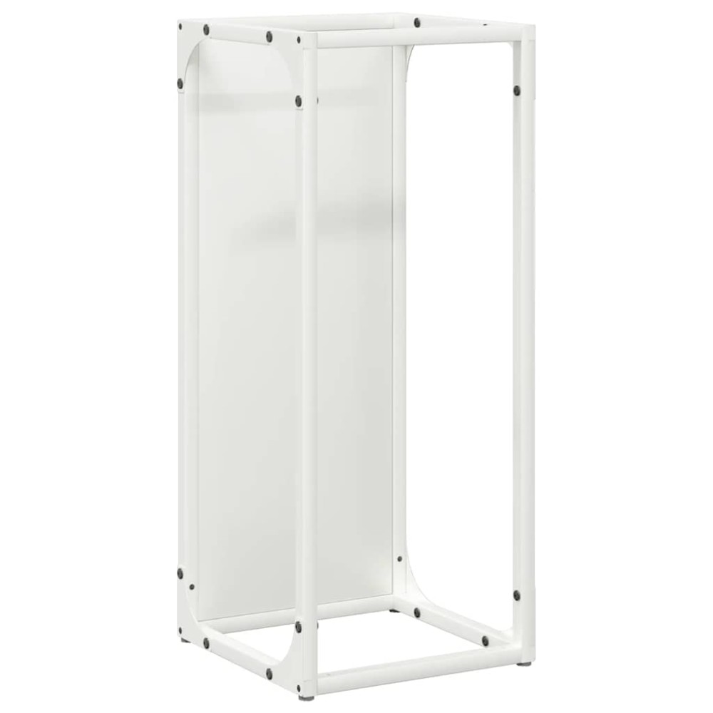 vidaXL Suport pentru lemne de foc alb 25x25x60 cm Oțel laminat la rece