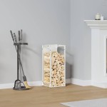 vidaXL Suport pentru lemne de foc alb 25x25x60 cm Oțel laminat la rece vidaXL Suport pentru lemne de foc alb 25x25x60 cm Oțel laminat la rece