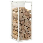 vidaXL Suport pentru lemne de foc alb 25x25x60 cm Oțel laminat la rece vidaXL Suport pentru lemne de foc alb 25x25x60 cm Oțel laminat la rece