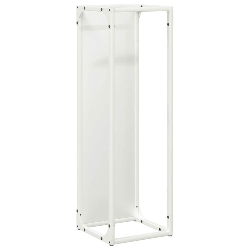 vidaXL Suport pentru lemne de foc alb 25x25x80 cm Oțel laminat la rece