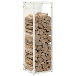 vidaXL Suport pentru lemne de foc alb 25x25x80 cm Oțel laminat la rece vidaXL Suport pentru lemne de foc alb 25x25x80 cm Oțel laminat la rece