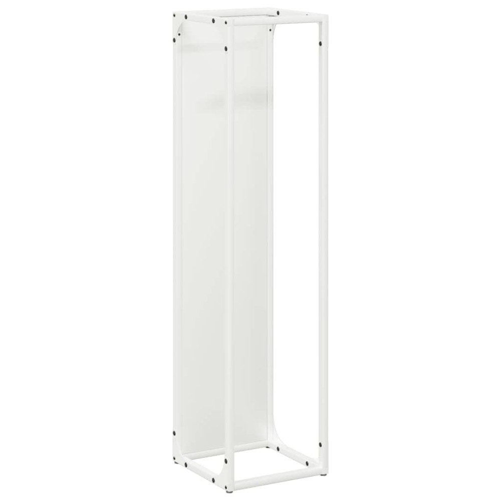 vidaXL Suport pentru lemne de foc alb 25x25x100cm Oțel laminat la rece