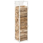 vidaXL Suport pentru lemne de foc alb 25x25x100cm Oțel laminat la rece vidaXL Suport pentru lemne de foc alb 25x25x100cm Oțel laminat la rece