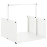 vidaXL Suport pentru lemne de foc alb 40x40x40 cm Oțel laminat la rece