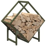 vidaXL Suport pentru lemne de foc Verde măsline Oțel laminat la rece vidaXL Suport pentru lemne de foc Verde măsline Oțel laminat la rece