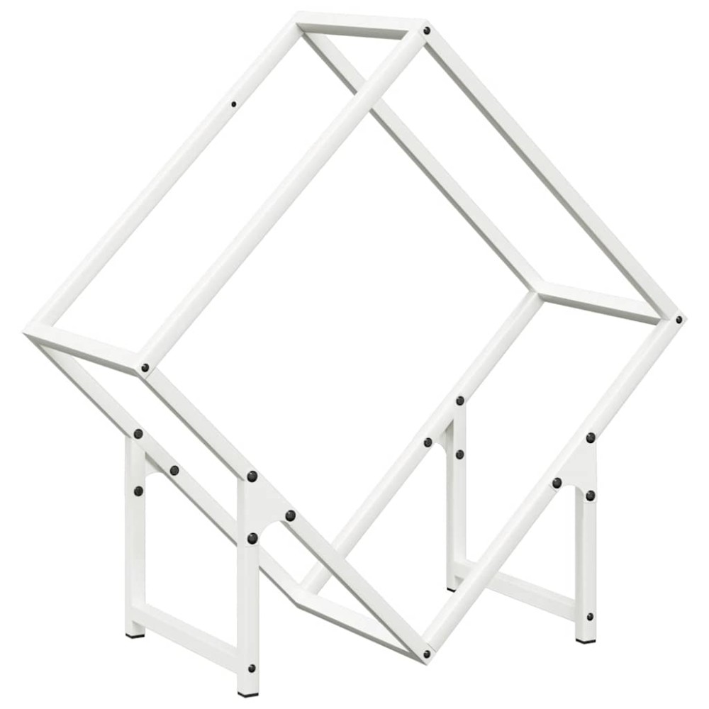 vidaXL Suport pentru lemne de foc alb 60x25x60 cm Oțel laminat la rece